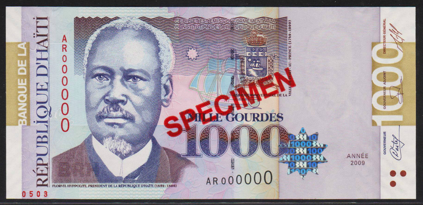  Diagonal red SPECIMEN ovpt front/back; horizontal red # ovpt lower left; all-zero s/n 