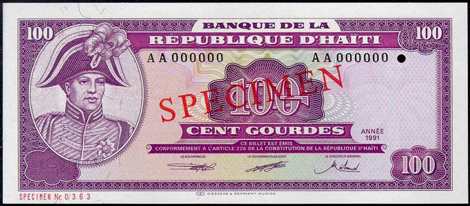  Diagonal red SPECIMEN ovpt front/back; horizontal red SPECIMEN No # ovpt lower left; all-zero s/n 