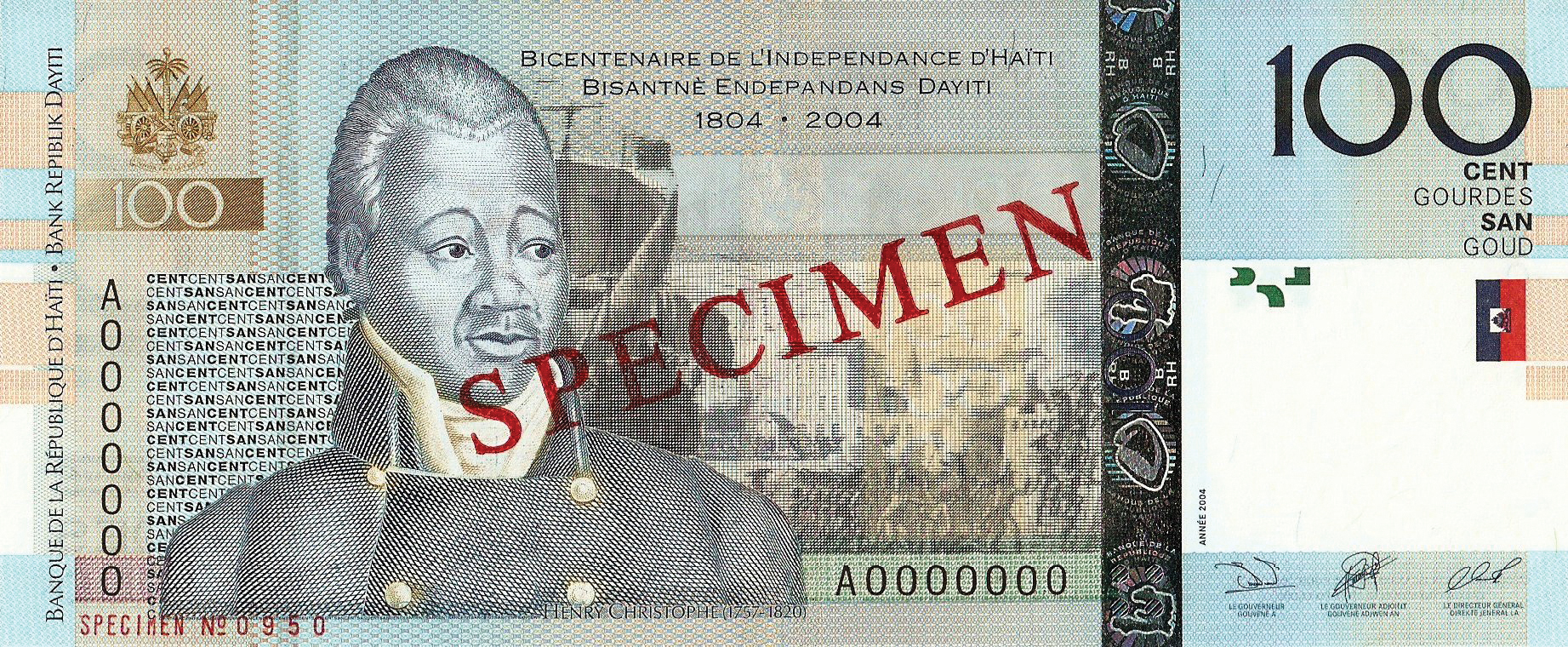  Diagonal red SPECIMEN ovpt front/back; horizontal red SPECIMEN No # ovpt lower left; all-zero s/n 