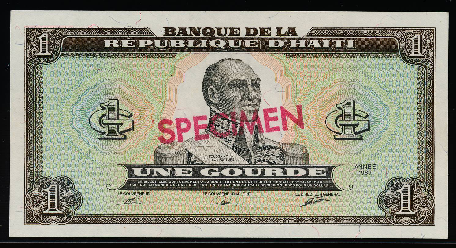  Diagonal red SPECIMEN ovpt front/back; no s/n 