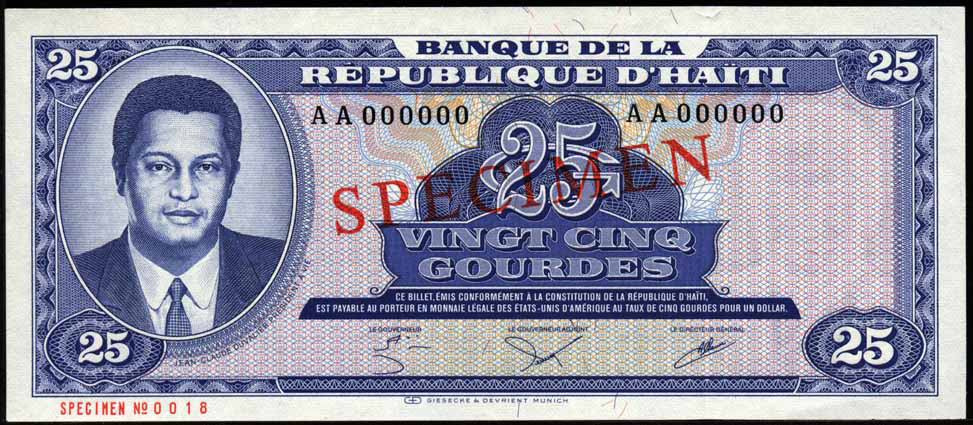  Diagonal red SPECIMEN ovpt front/back; horizontal red SPECIMEN No # ovpt lower left; all-zero s/n 