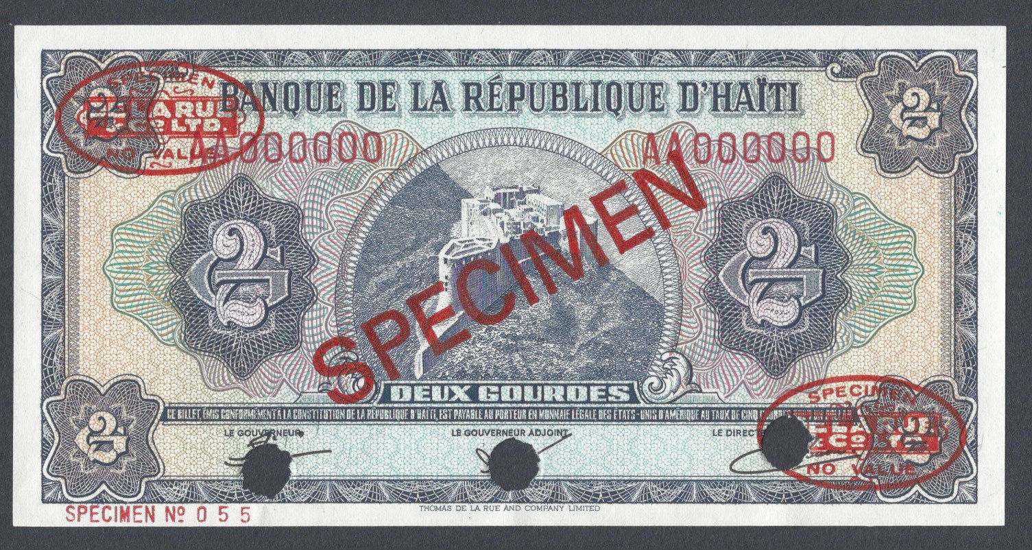  Diagonal red SPECIMEN and DLR oval ovpts; horizontal red SPECIMEN No # ovpt lower left; all-zero s/n 