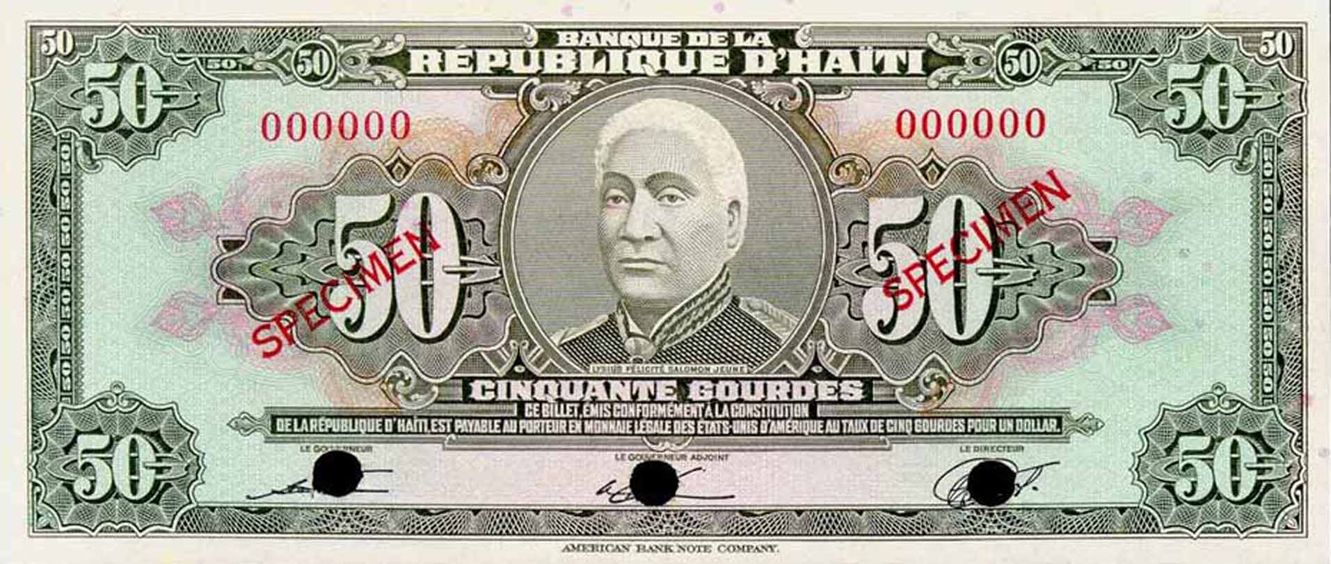  Two diagonal red SPECIMEN ovpts front/back; all-zero s/n 