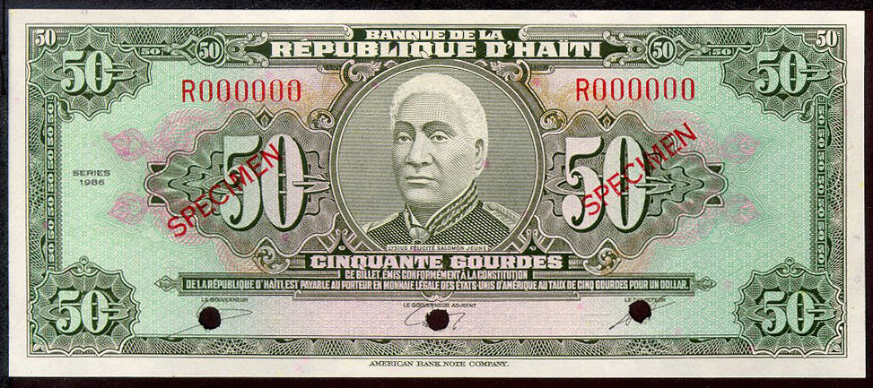  Two diagonal red SPECIMEN ovpts front/back; all-zero s/n 