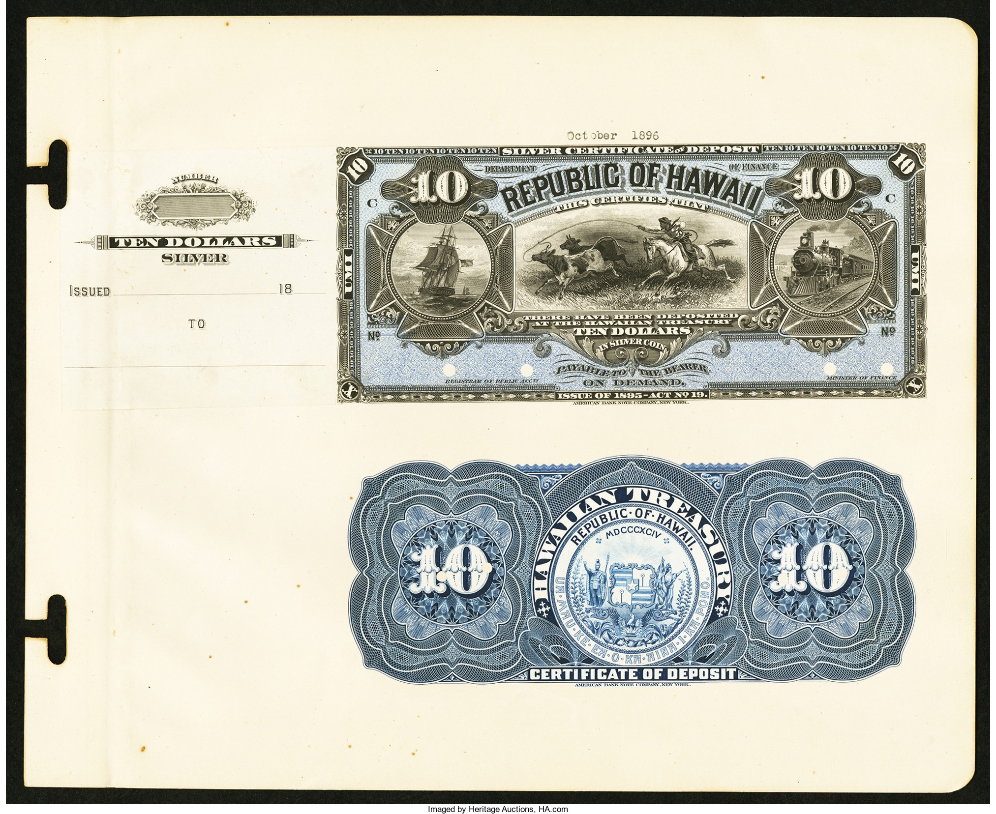  Uniface back without counterfoil 