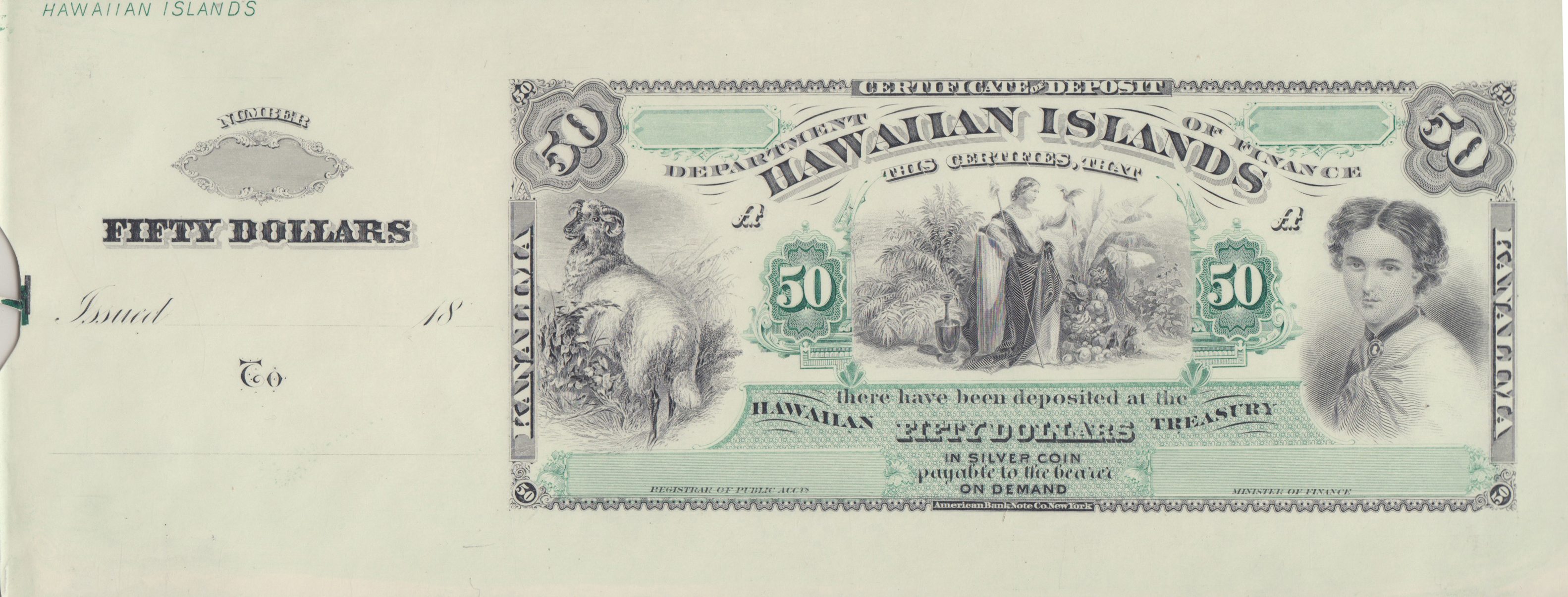  Uniface front with counterfoil; no s/n 