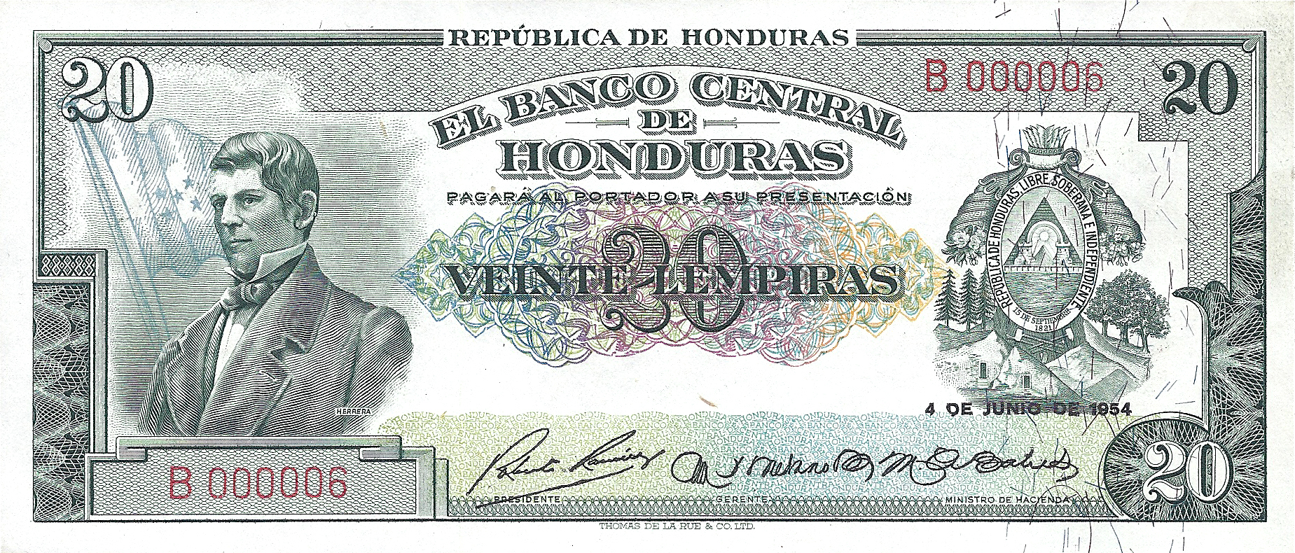  4 DE JUNIO DE 1954 Sig 1: Ramírez/Medrano/Batres Prefix B 