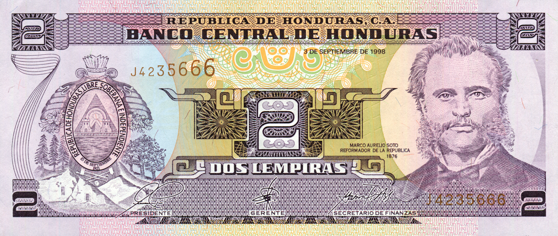  3 DE SEPTIEMBRE DE 1998 Sig 23: Barjum/Anariba/Núñez Printer: FRANÇOIS-CHARLES OBERTHUR Prefix H, J 