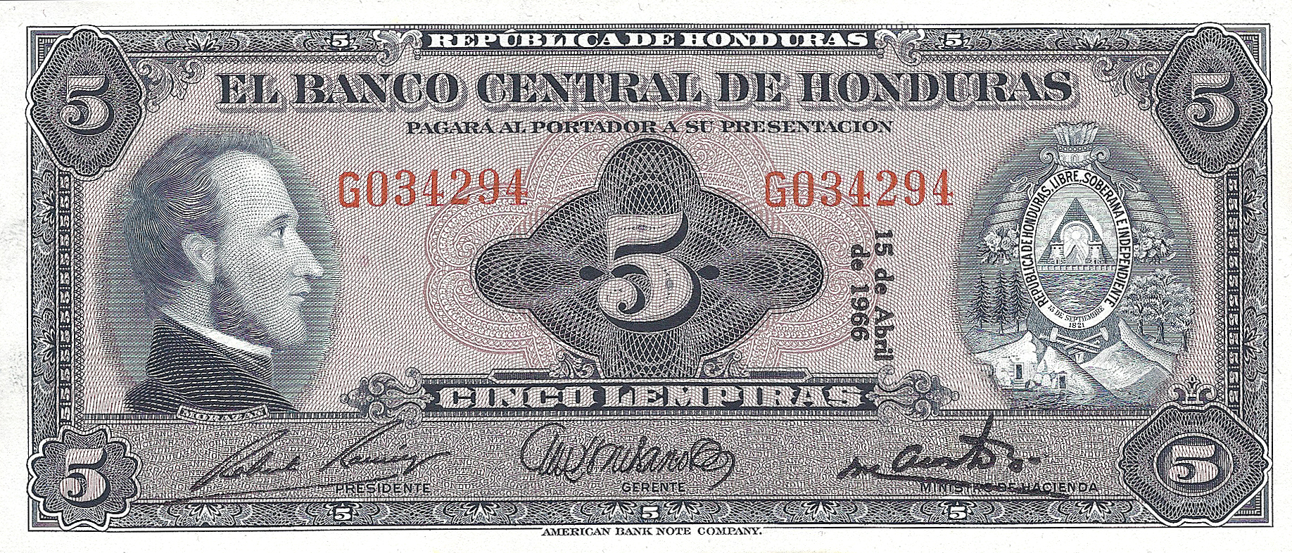  15 de Abril de 1966 Vertical date center right front Prefix G 