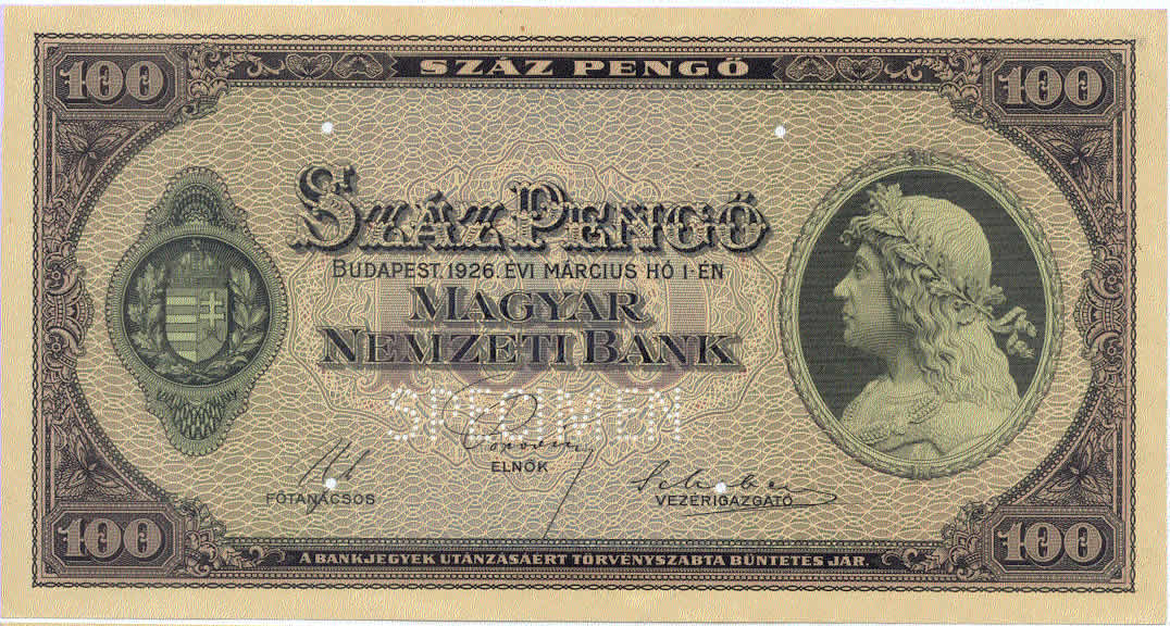  Separate uniface front/back proof; horizontal SPECIMEN perf; no s/n 