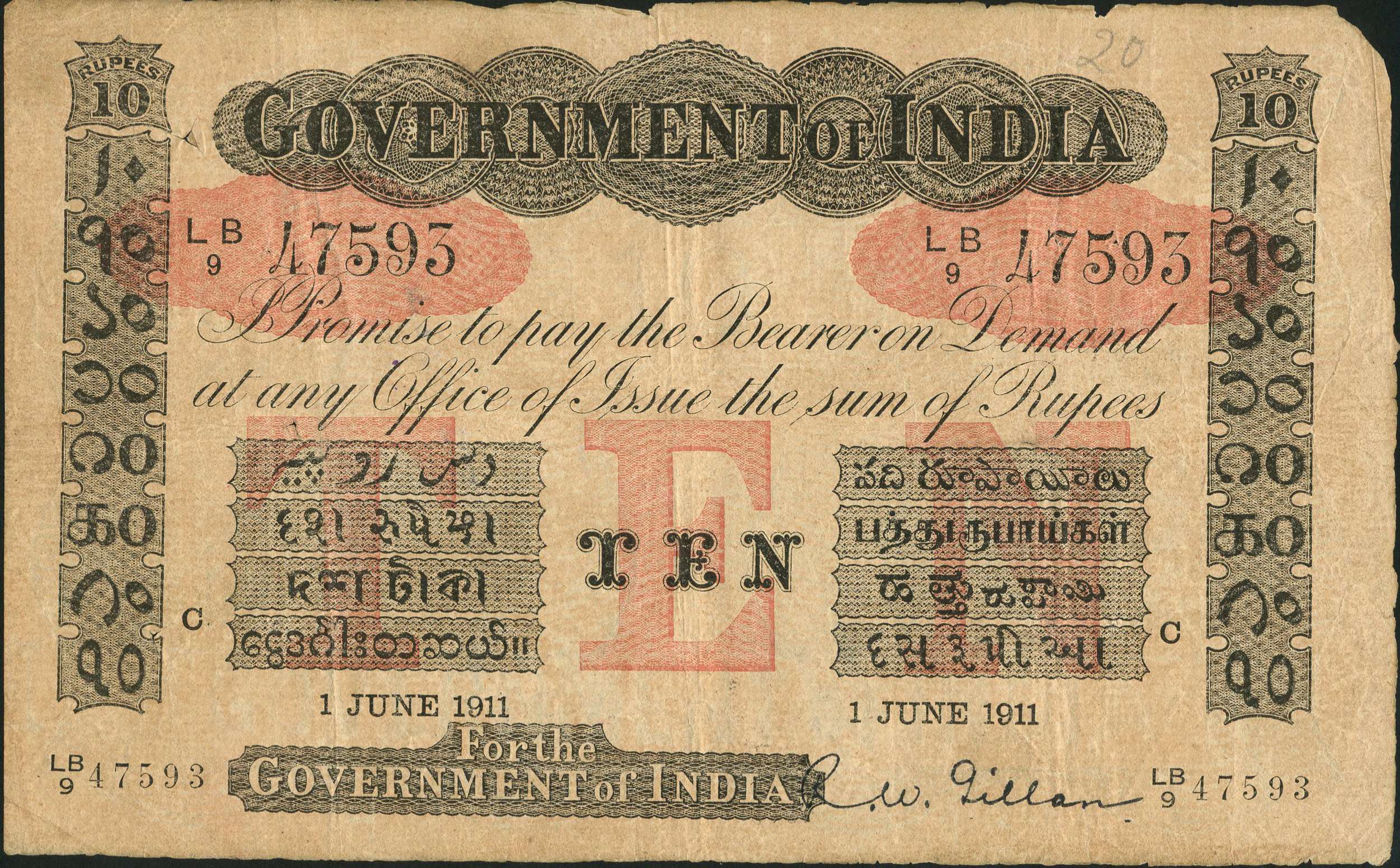  C (Calcutta) Sig Gillan Prefix AB, LB, OB, X, YA 