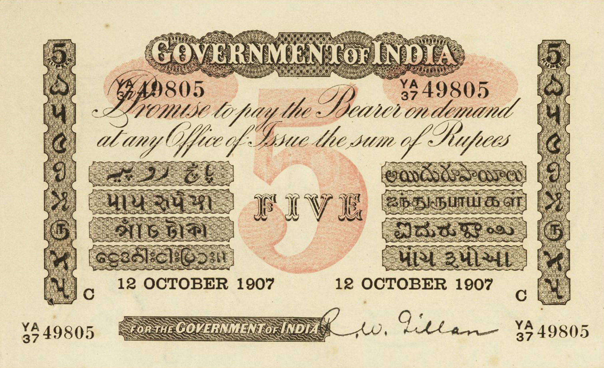  C (Calcutta) Sig Gillan Prefix AB, YA 