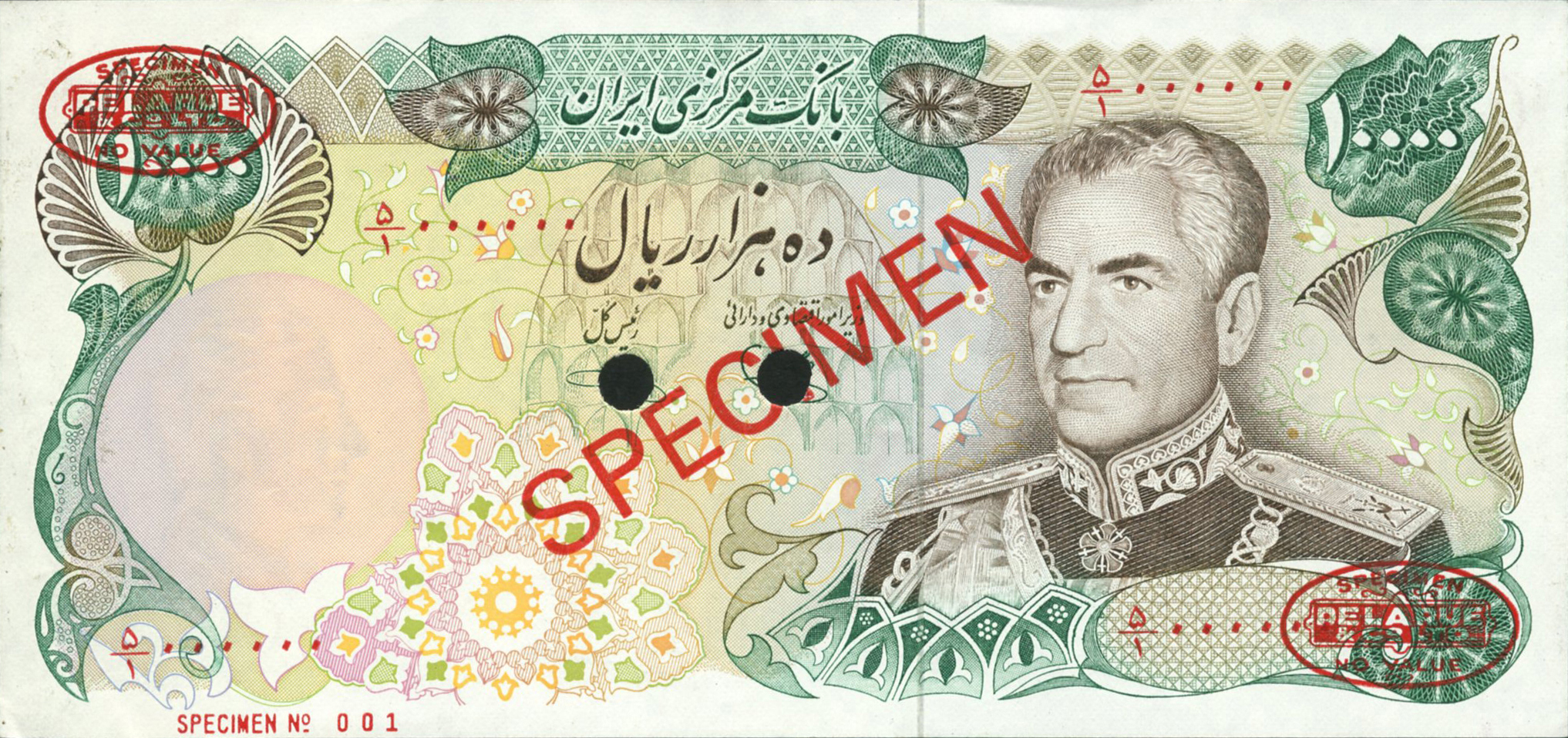  Diagonal red SPECIMEN and DLR oval ovpts; horizontal red SPECIMEN No # ovpt lower left 