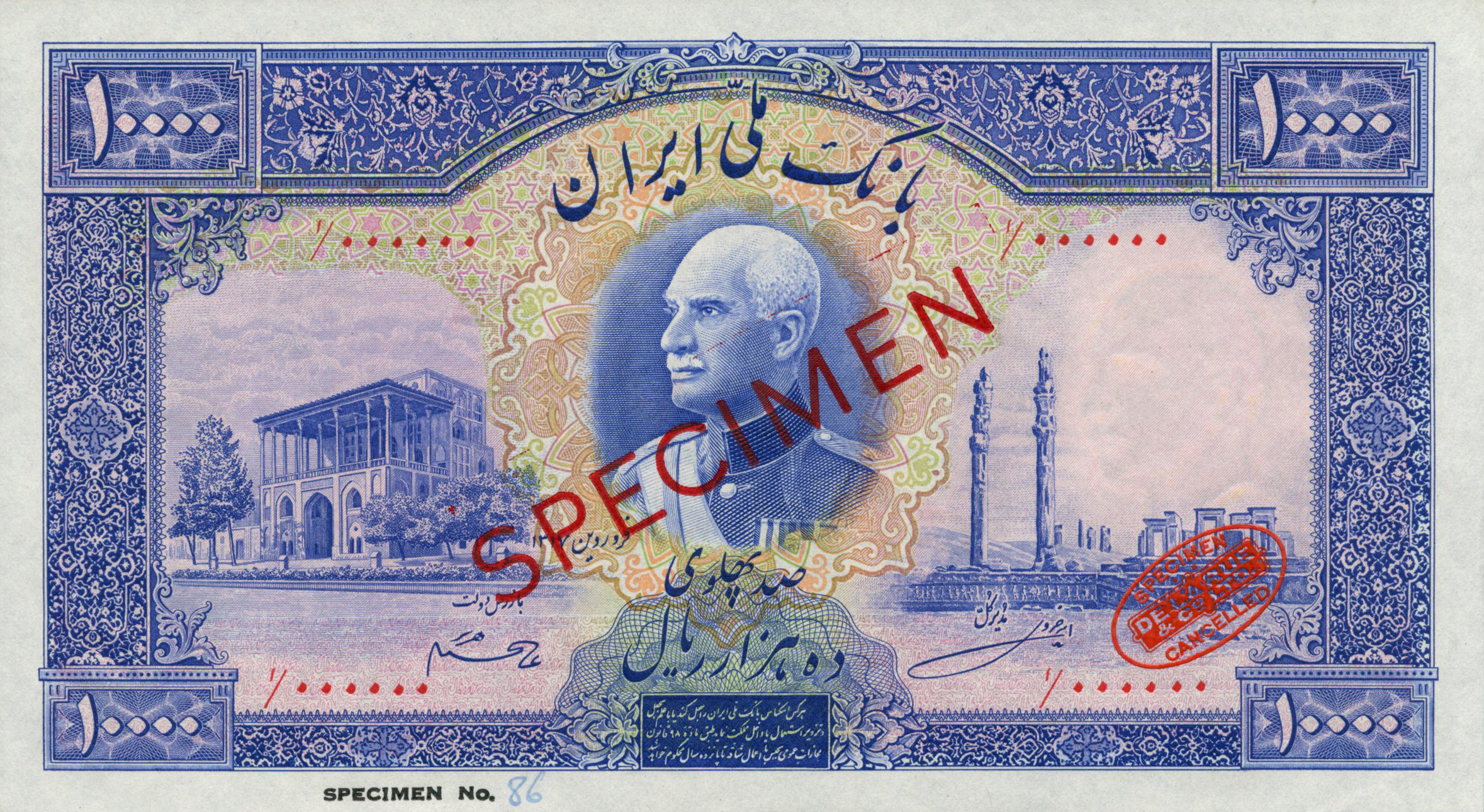  Diagonal red SPECIMEN and DLR oval ovpts; horizontal black SPECIMEN No # ovpt lower left 