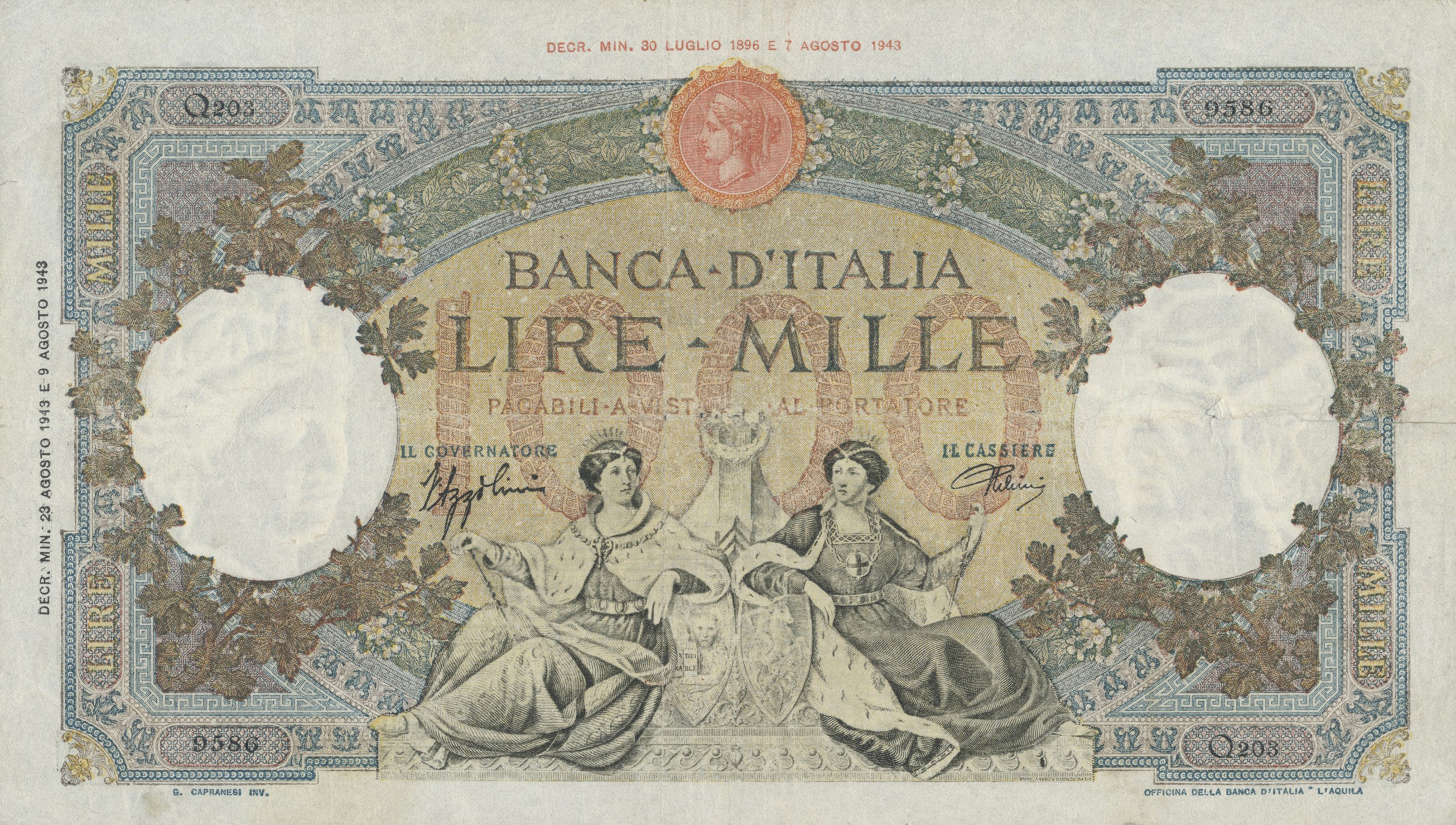  23 08 1943 Sig 8: Azzolini/Urbini Series A198 - V210 