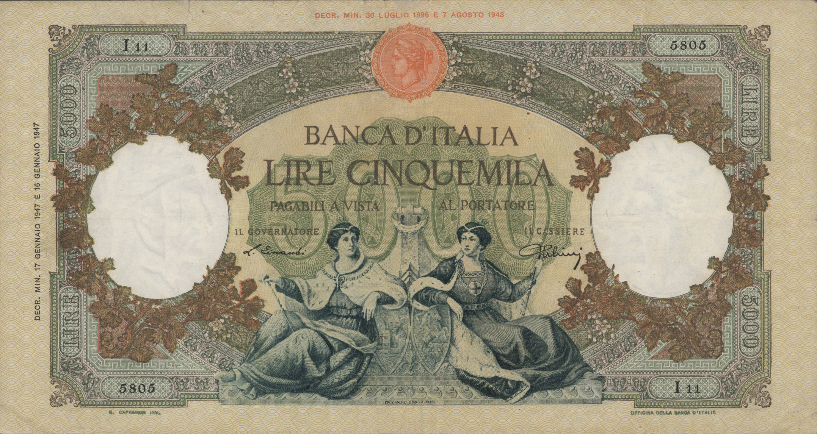  17 GENNAIO 1947 Sig 10: Einaudi/Urbini Series A1 - V15 