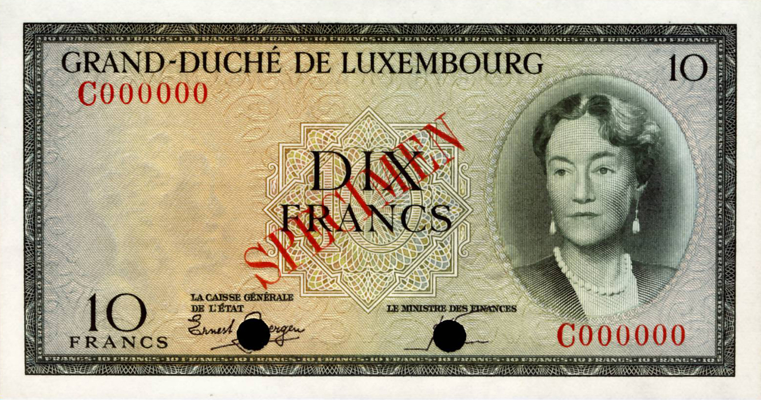  Diagonal red SPECIMEN ovpt front/back; all-zero s/n 