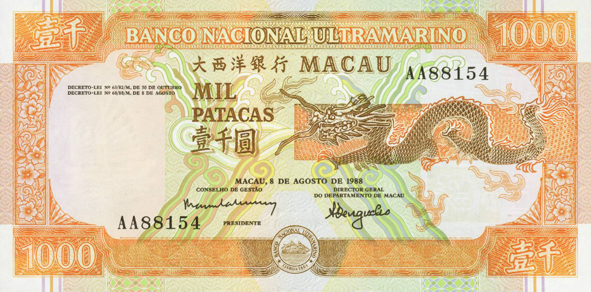  8 DE AGOSTO DE 1988 Sig G14/DG1 Prefix AA - AE 