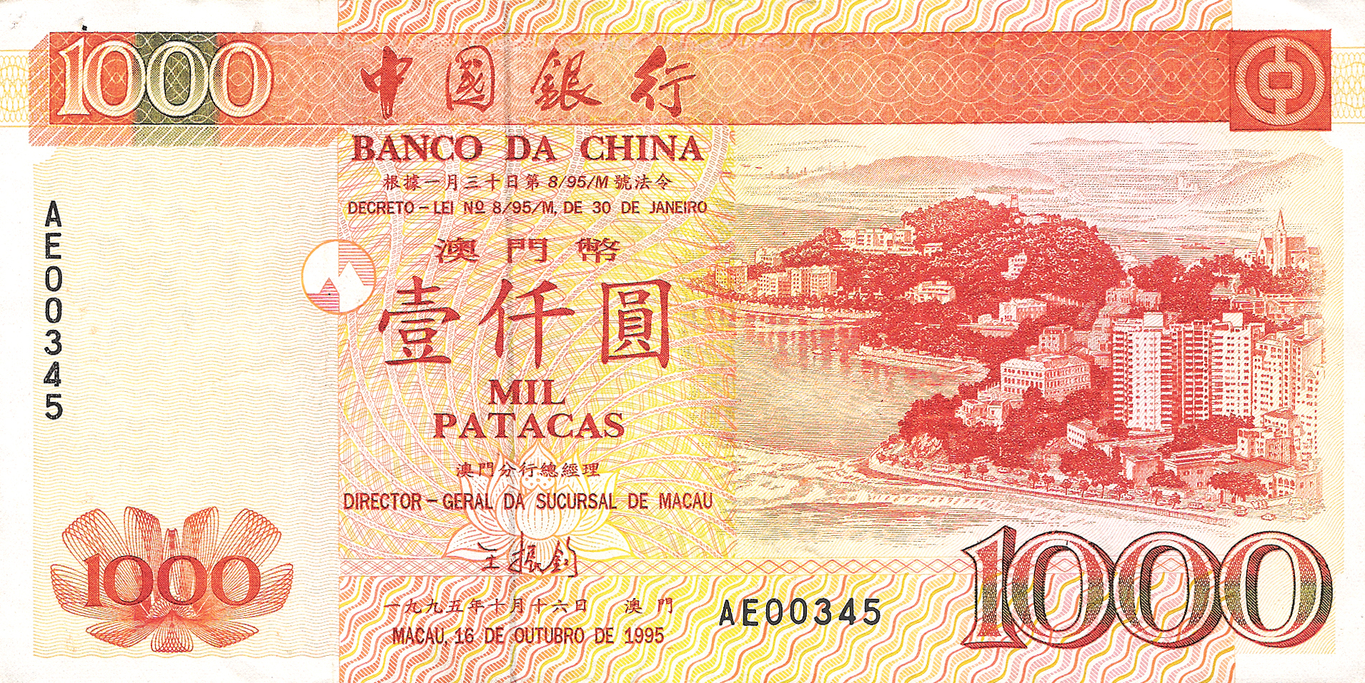  16 DE OUTUBRO DE 1995 Sig 1: Zhenjun DECRETO - LEI No 8/95/M Prefix AA - AH 