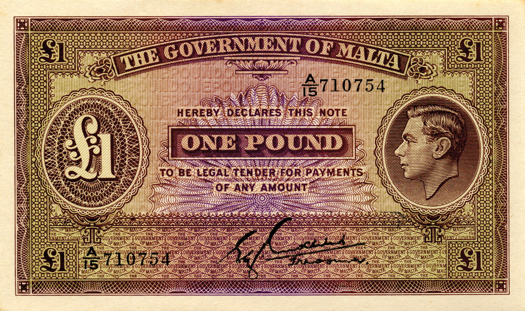  Sig 2: Cuschieri with script Treasurer Prefix A/10 - A/16 