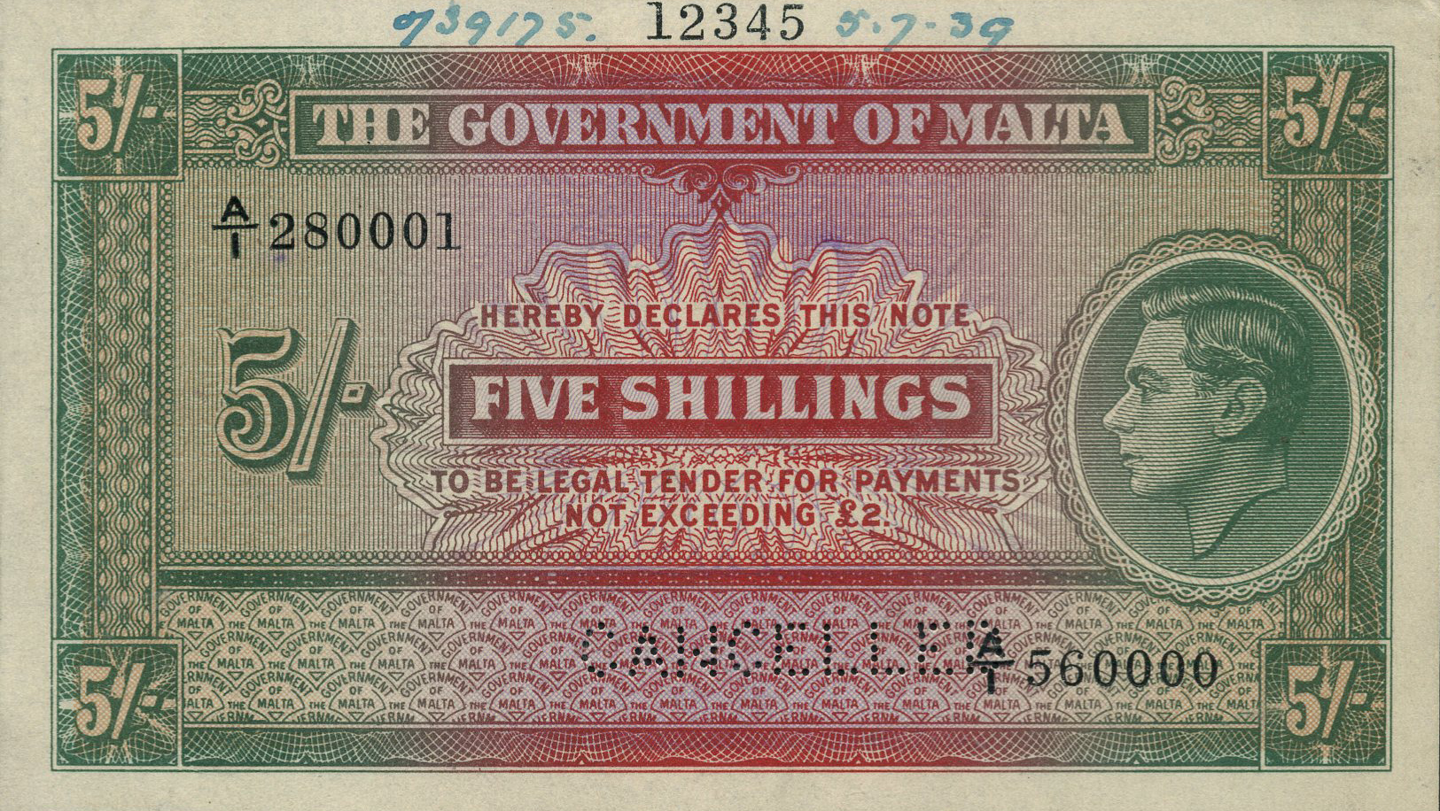  Horizontal CANCELLED perf; no date; no sig ; s/n range 