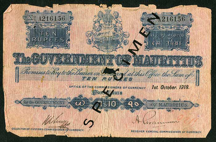  Diagonal black handwritten SPECIMEN ovpt front; normal s/n 