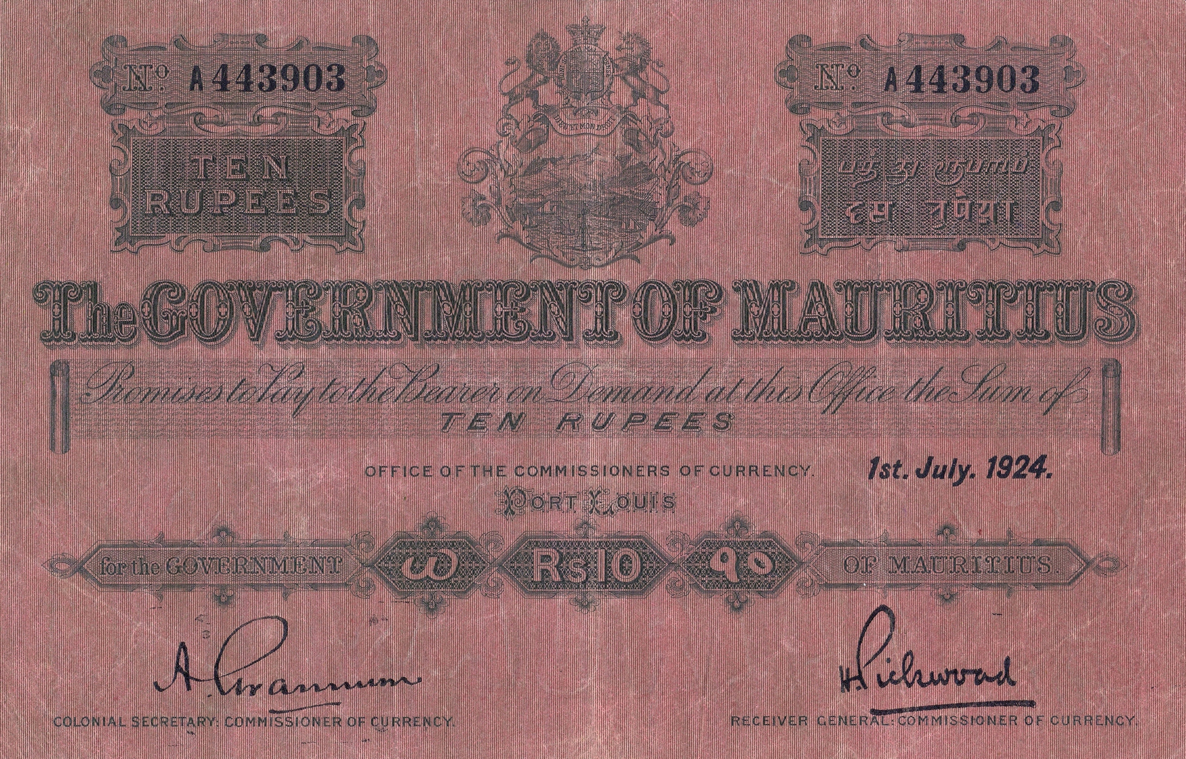  1st July 1924 Sig 4: Grannum/Pickwoad Black on lilac s/n A 340,001 - A 575,000 (1924 - 1932) 