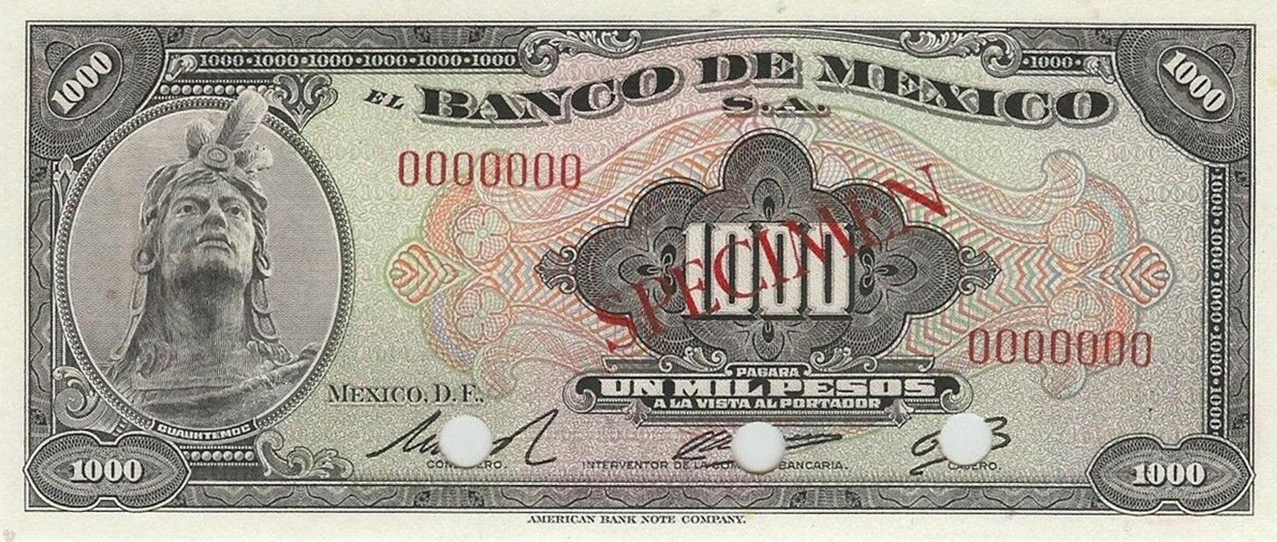  Diagonal red serif SPECIMEN ovpt front; sig 6: Romo; no series; all-zero s/n 