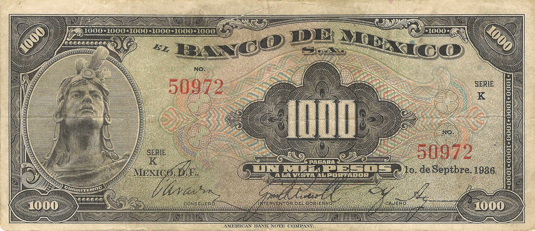 1° de Septbre 1936 Sig 3: Aguado Series K 