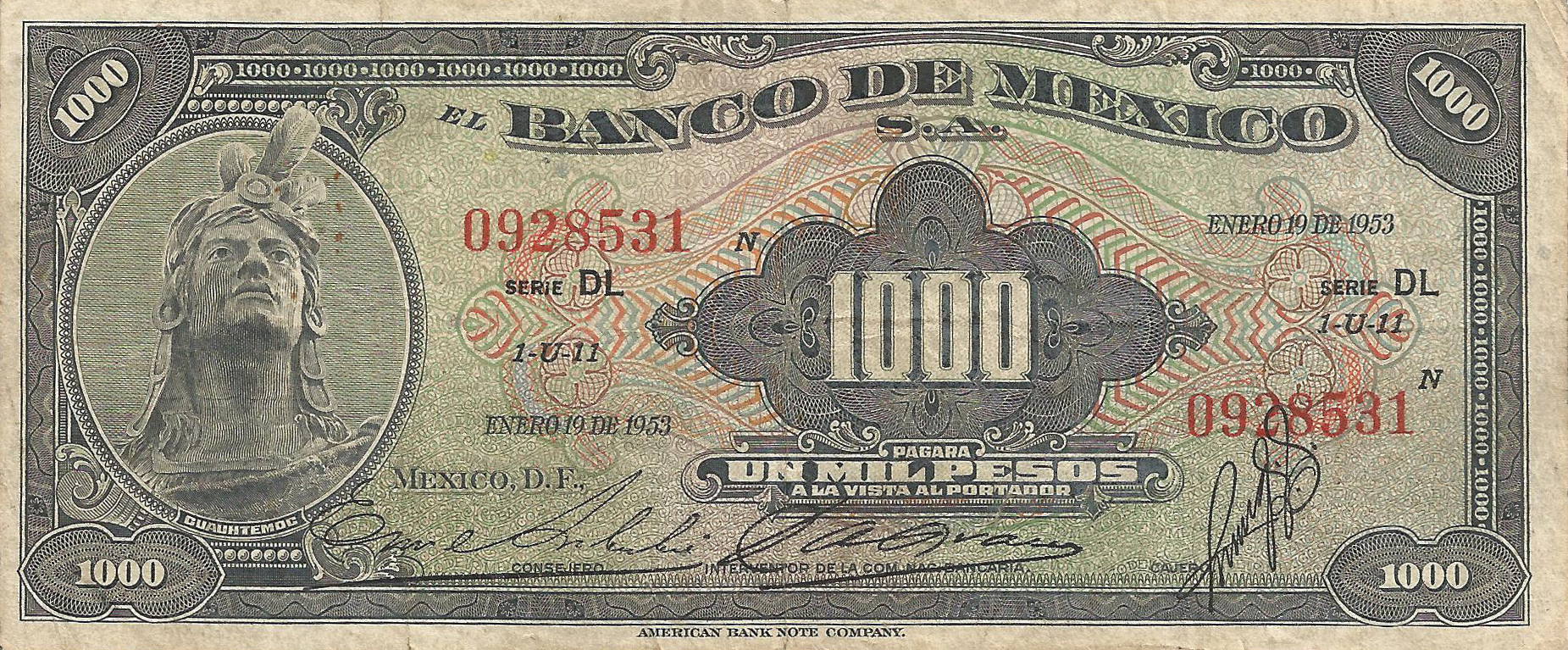  ENERO 19 DE 1953 Series DK, DL 