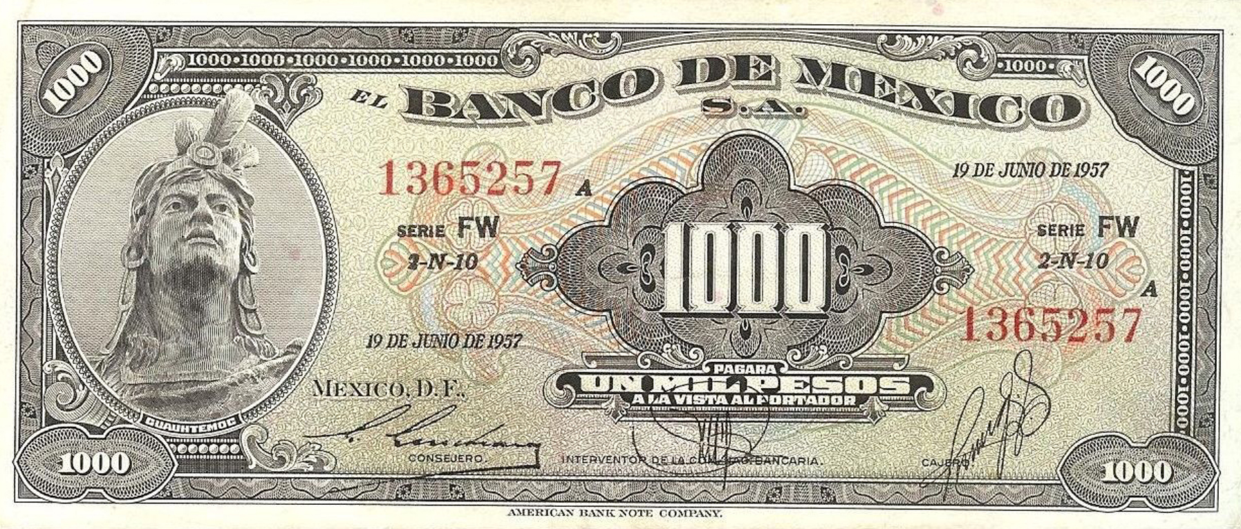  19 DE JUNIO DE 1957 Series FW - FZ 