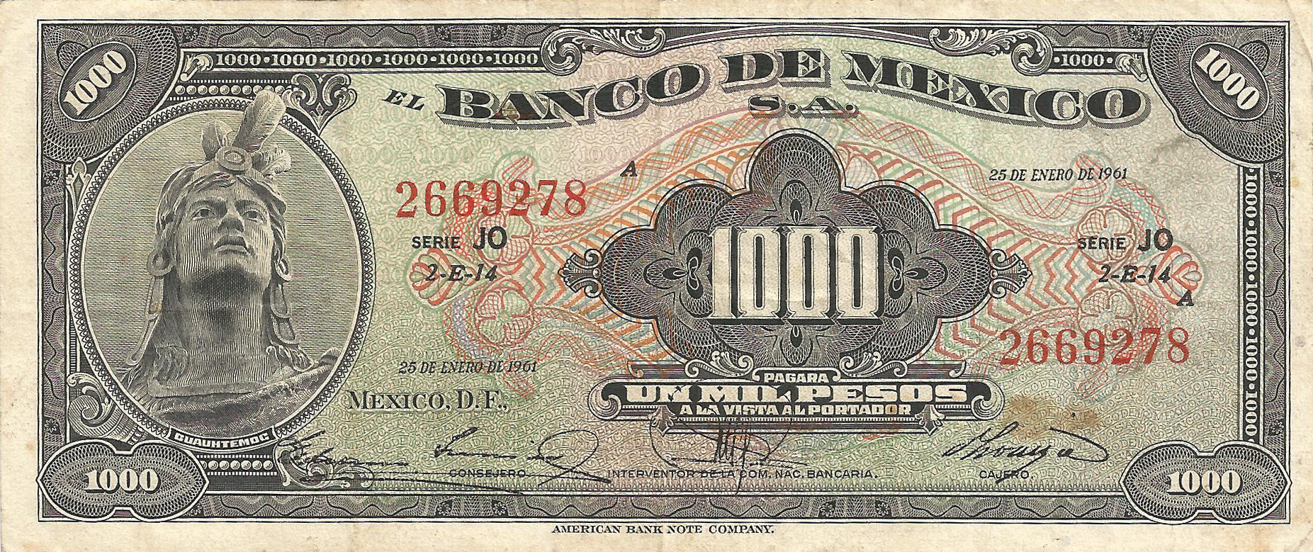  25 DE ENERO DE 1961 Sig 5: Loaiza Series JO - JQ 