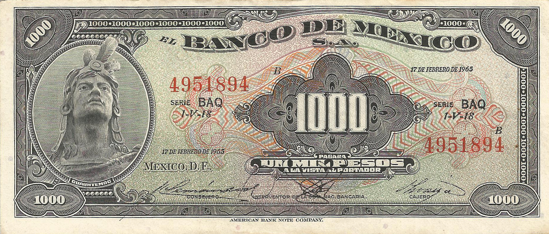  17 DE FEBRERO DE 1965 Series BAQ - BCN 