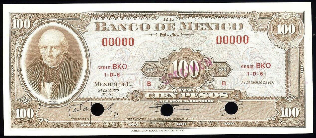  Diagonal red SPECIMEN ovpt front; all-zero s/n 