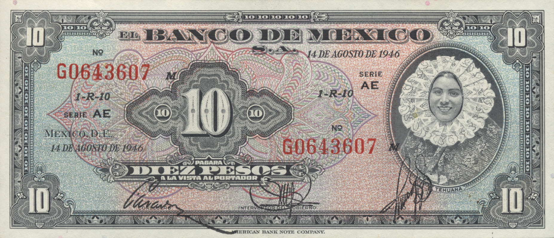  14 DE AGOSTO DE 1946 Sig 4: Marquez Series AA - AJ Prefix F, G 