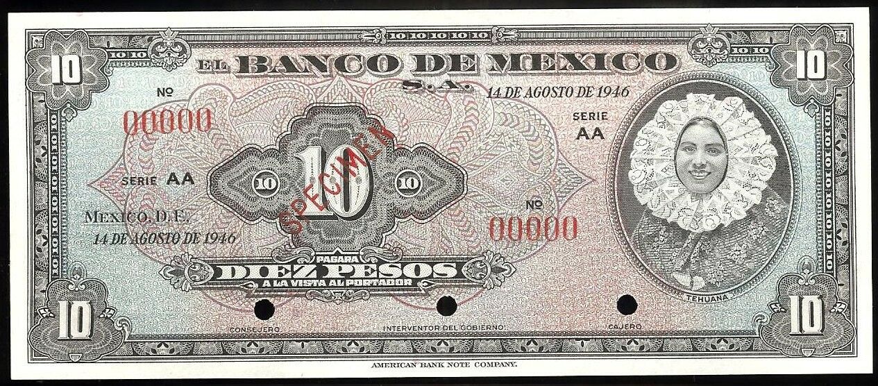  Diagonal red SPECIMEN ovpt front; all-zero s/n 