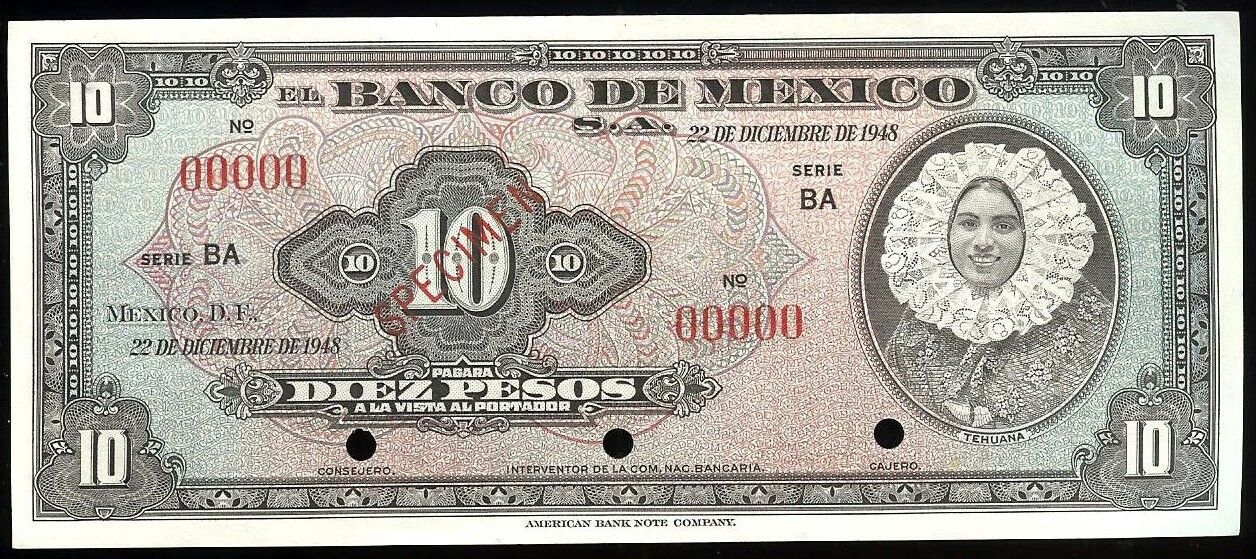  Diagonal red SPECIMEN ovpt front; all-zero s/n 