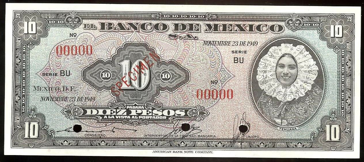  Diagonal red SPECIMEN ovpt front; all-zero s/n 