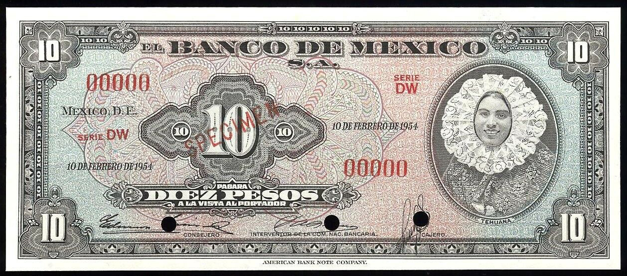  Diagonal red SPECIMEN ovpt front; all-zero s/n 