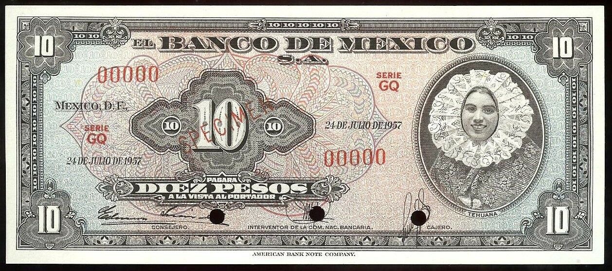  Diagonal red SPECIMEN ovpt front; all-zero s/n 