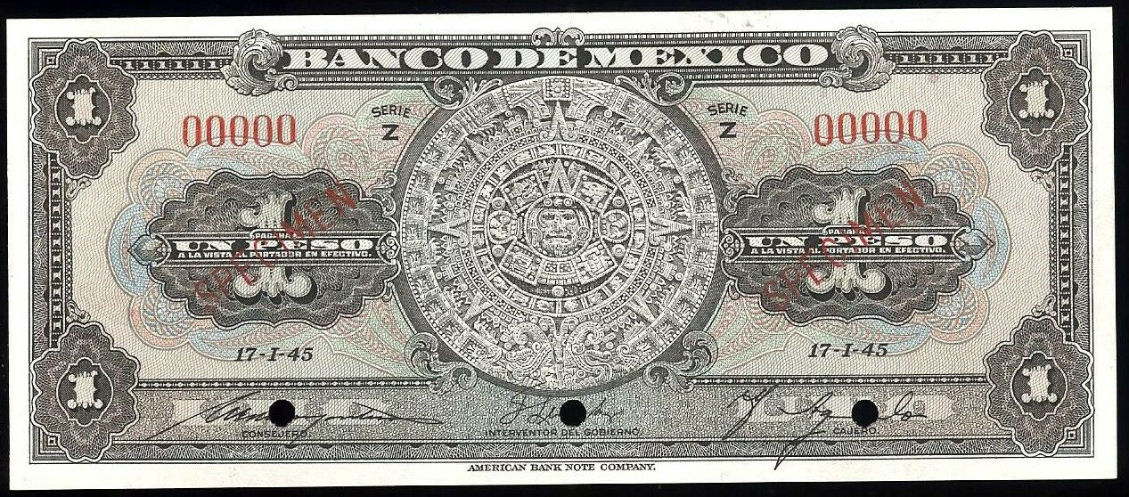  Two diagonal red SPECIMEN ovpts front; all-zero s/n 