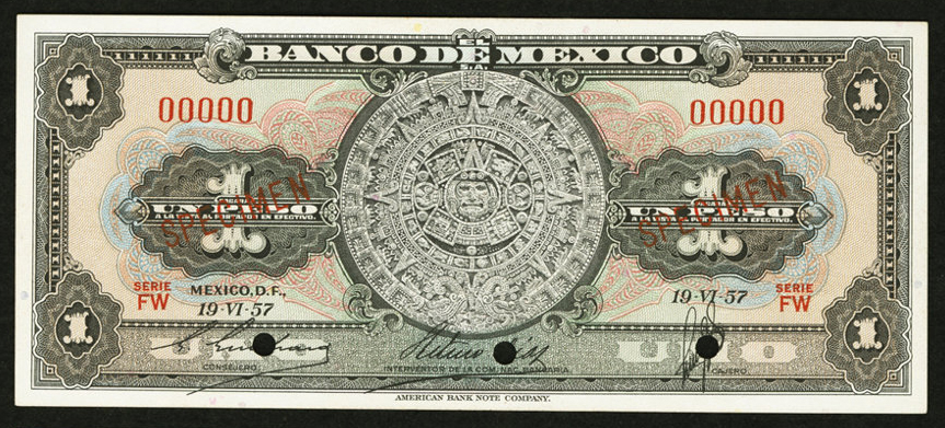  Two diagonal red SPECIMEN ovpts front; all-zero s/n 