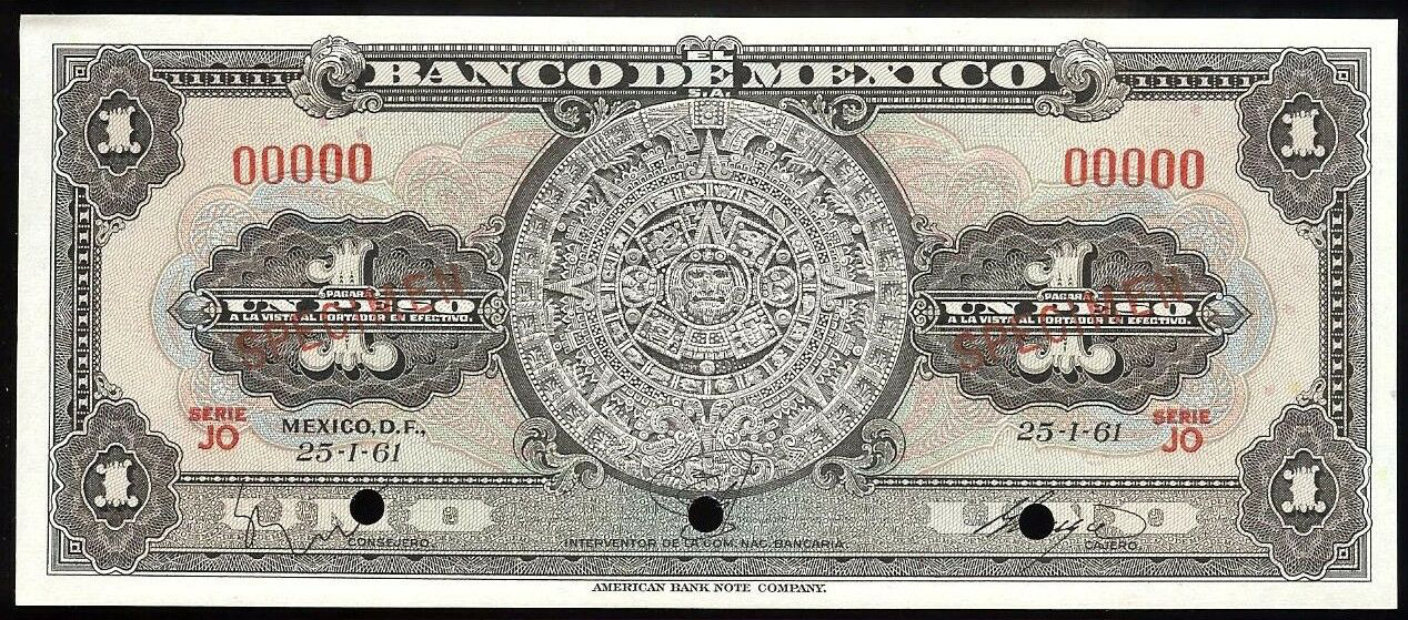  Two diagonal red SPECIMEN ovpts front; all-zero s/n 