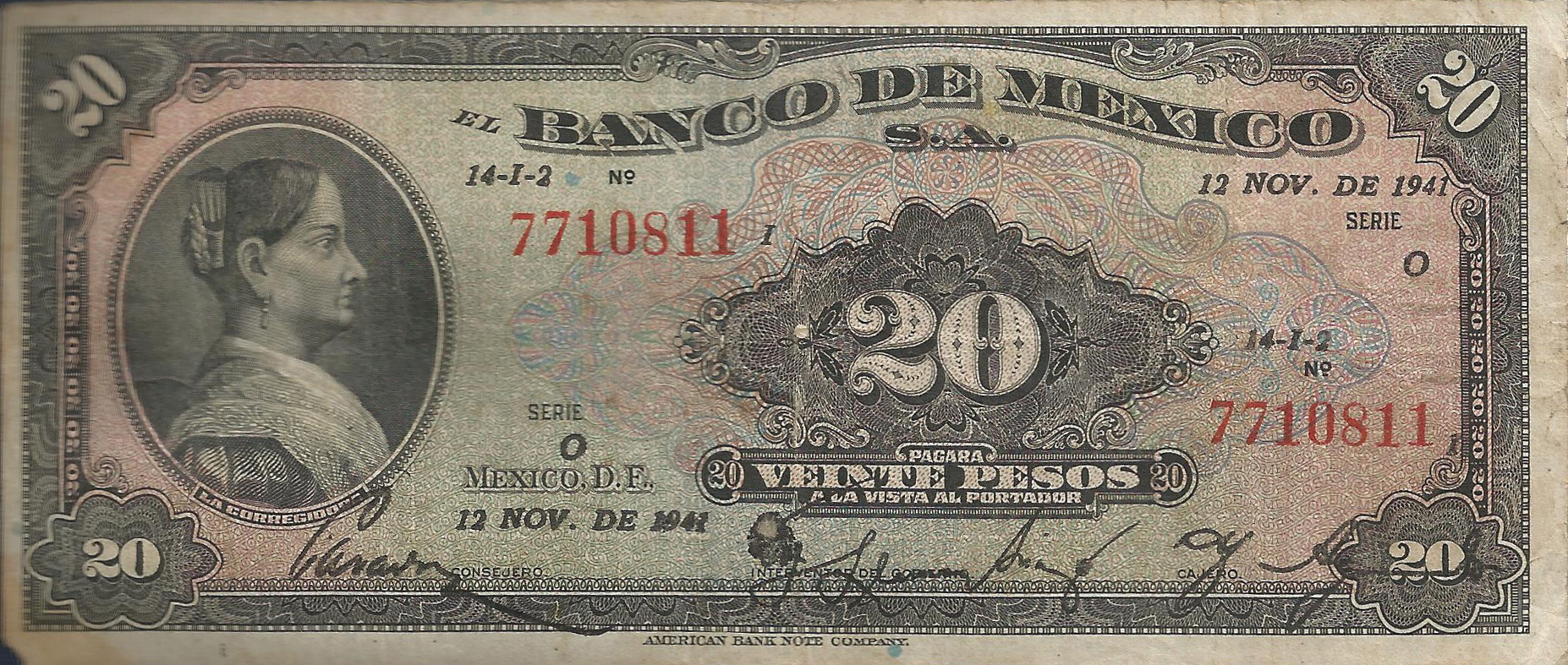  12 NOV DE 1941 Series O No prefix 