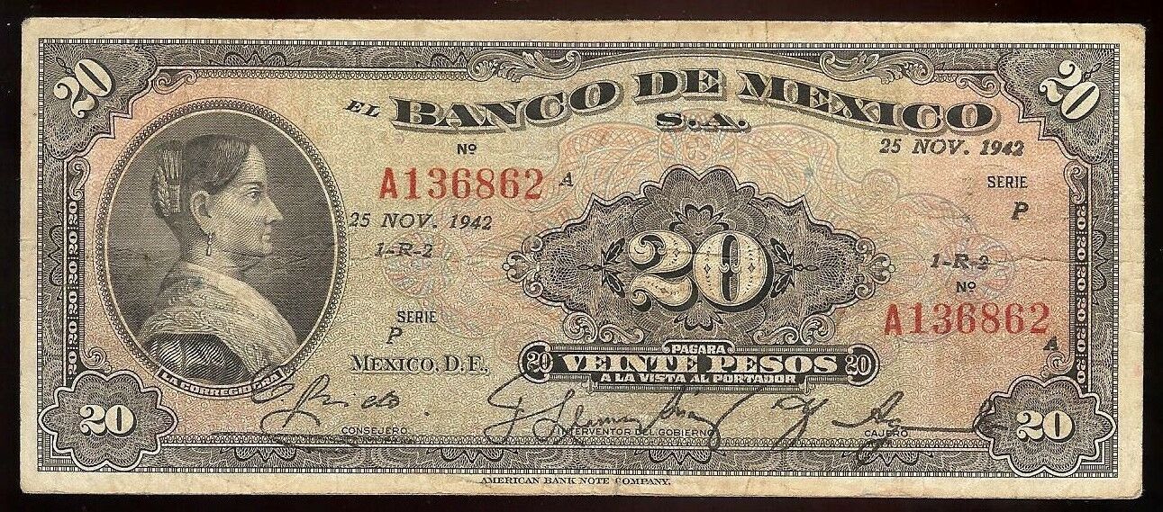  25 NOV DE 1942 Series P Prefix none, A 