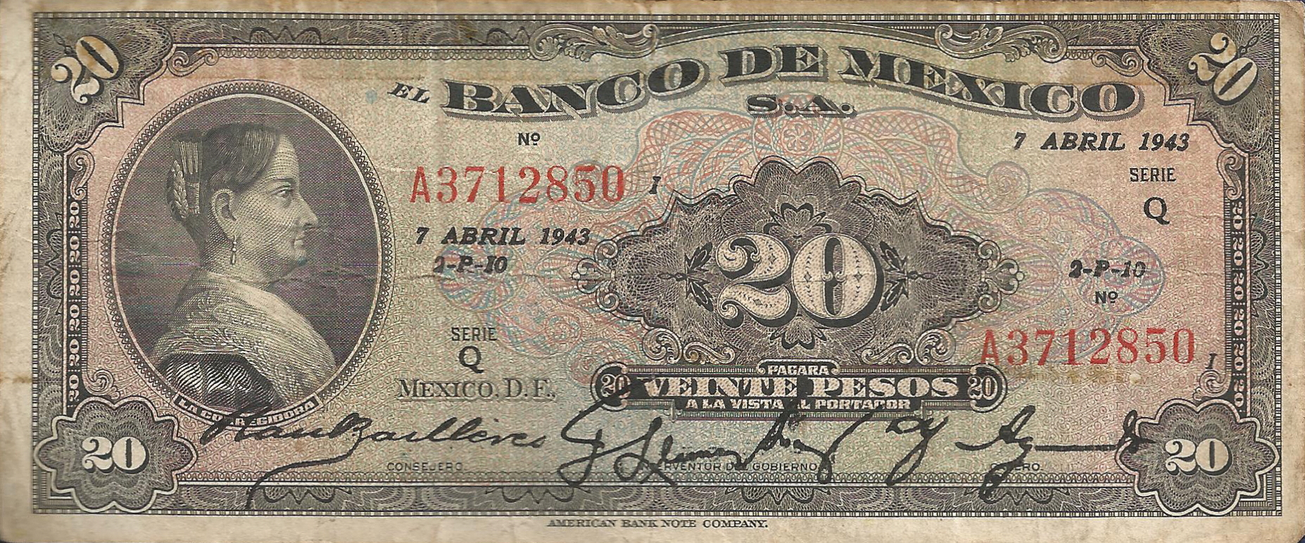  7 ABRIL 1943 Series Q Prefix A 