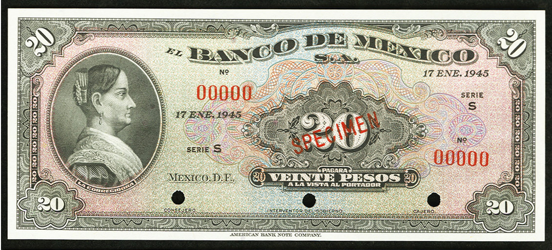  Diagonal red SPECIMEN ovpt front; all-zero s/n 