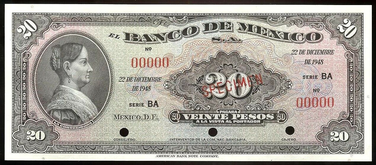  Diagonal red SPECIMEN ovpt front; all-zero s/n 