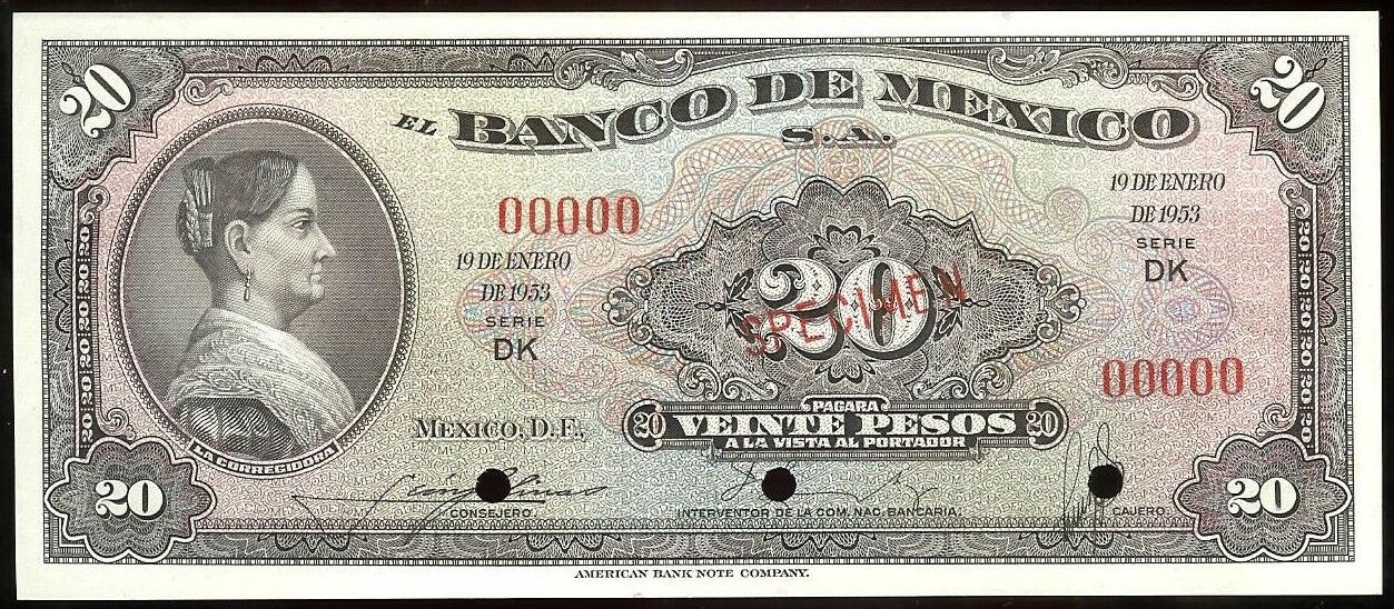  Diagonal red SPECIMEN ovpt front; all-zero s/n 