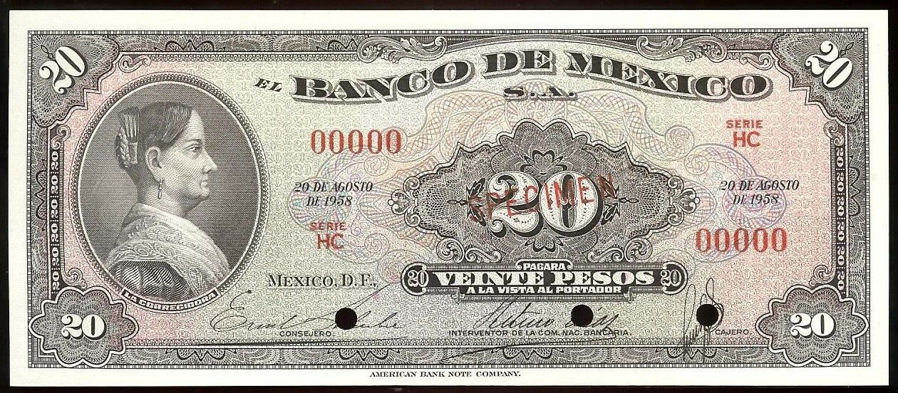  Diagonal red SPECIMEN ovpt front; all-zero s/n 